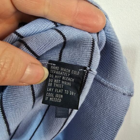 Polo by Ralph Lauren 100% Pima Cotton Sweater Men's L V-Neck Blue Soft Preppy - Picture 5 of 6